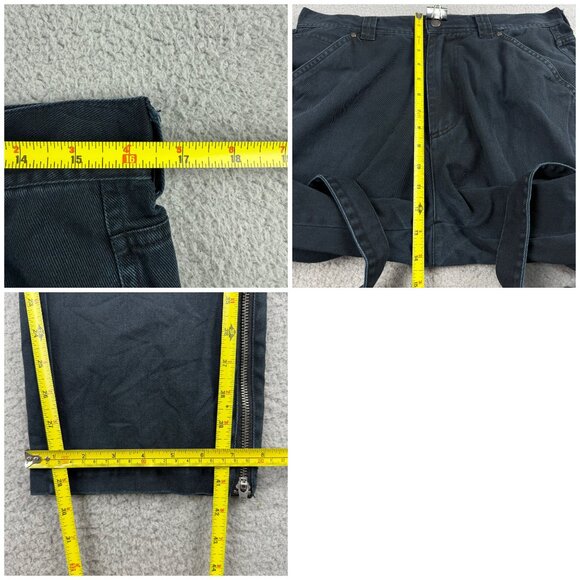 Standard Cloth Pants Mens Medium Black Cargo Straps Zipper Ankle Zip Carpenter 1 - Picture 10 of 10